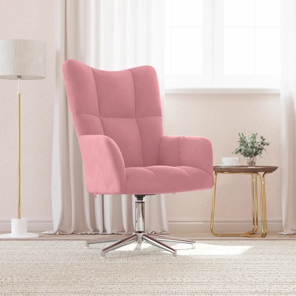 Poltrona | Sedia Relax Rosa in Velluto