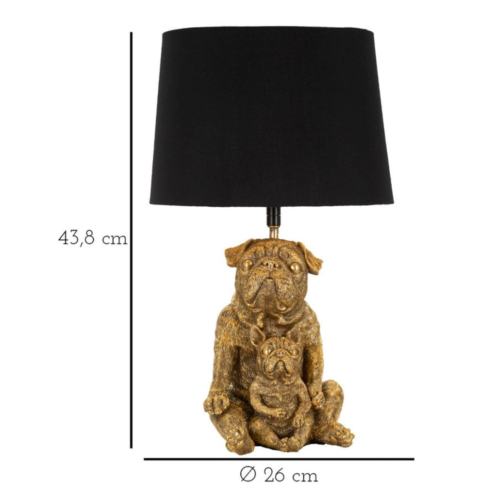 Lampada da Tavolo Cane 1, Nero, Poliresina, 26x26x43,8 cm