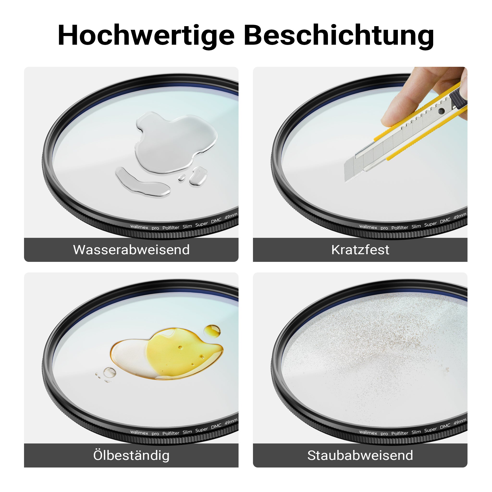 Filtro polarizzatore circolare Slim Super DMC 62 mm, rivestimento a 18 strati, CPL con montatura slim 4,6 mm, per obiettivo macchina fotografica, riduce i riflessi e intensifica i colori