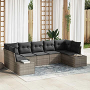 Set Divano da Giardino 7 pcs Grigio Poly Rattan 3355878
