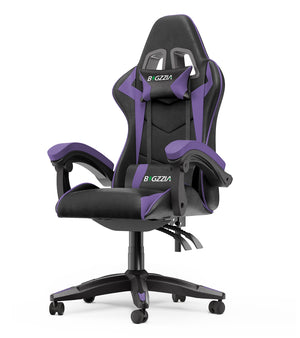 Sedia gaming ergonomica - RATTANTREE - con Supporto Lombare Sedia da Gioco in Pelle Pu con Altezza Regolabile - viola nerastro