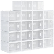 Mobile Scarpiera Modulare Salvaspazio, 18 Cubi 28x36x21 cm in Plastica PP, Bianco