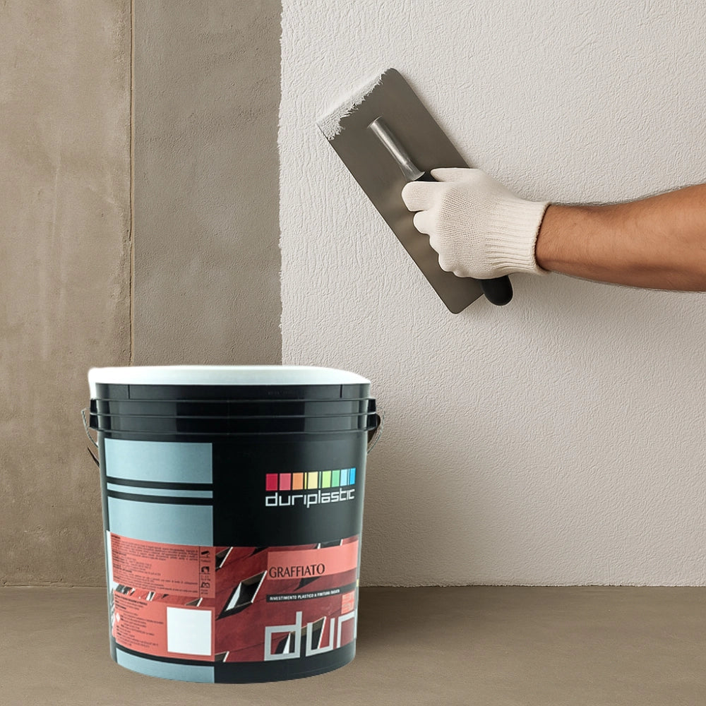 Rivestimento graffiato plastico idrorepellente bianco quarzi purissimi esterni *** formato 8 kg, confezione 1