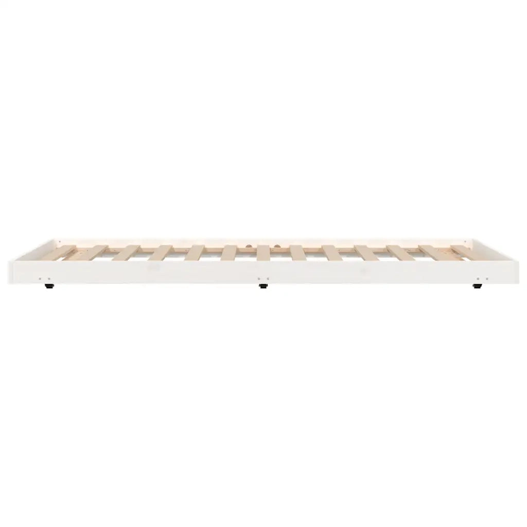 Giroletto senza Materasso-Struttura Letto Bianco 100x200 cm Legno Massello Pino 497197