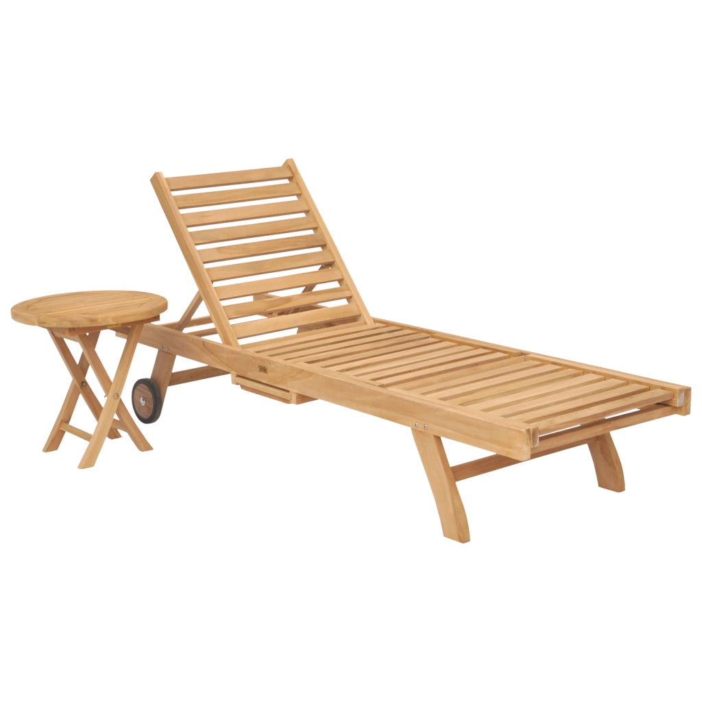 Set di lettini e tavolini pieghevoli in teak LOMBOK