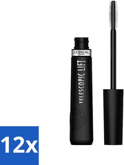 12 x Mascara Estensione Ciglia Nero 9,9 ml - Mascara Estensione Ciglia - Ciglia Più Lunghe e Piene - Volume Ciglia - Elevazione Ciglia - Ciglia Gelifrate
