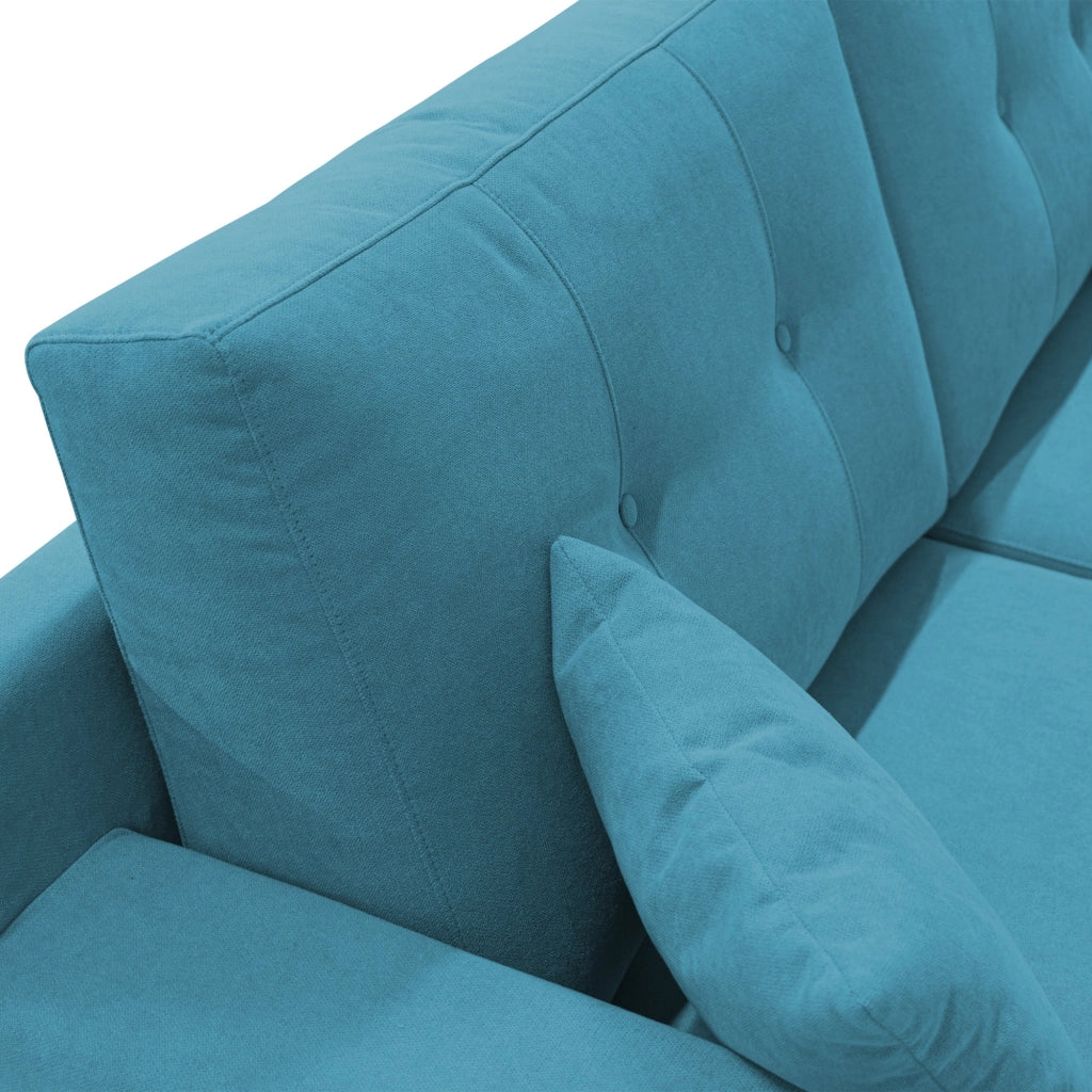 Danish Divano moderno in tessuto morbido impermeabile T02 206 cm azzurro