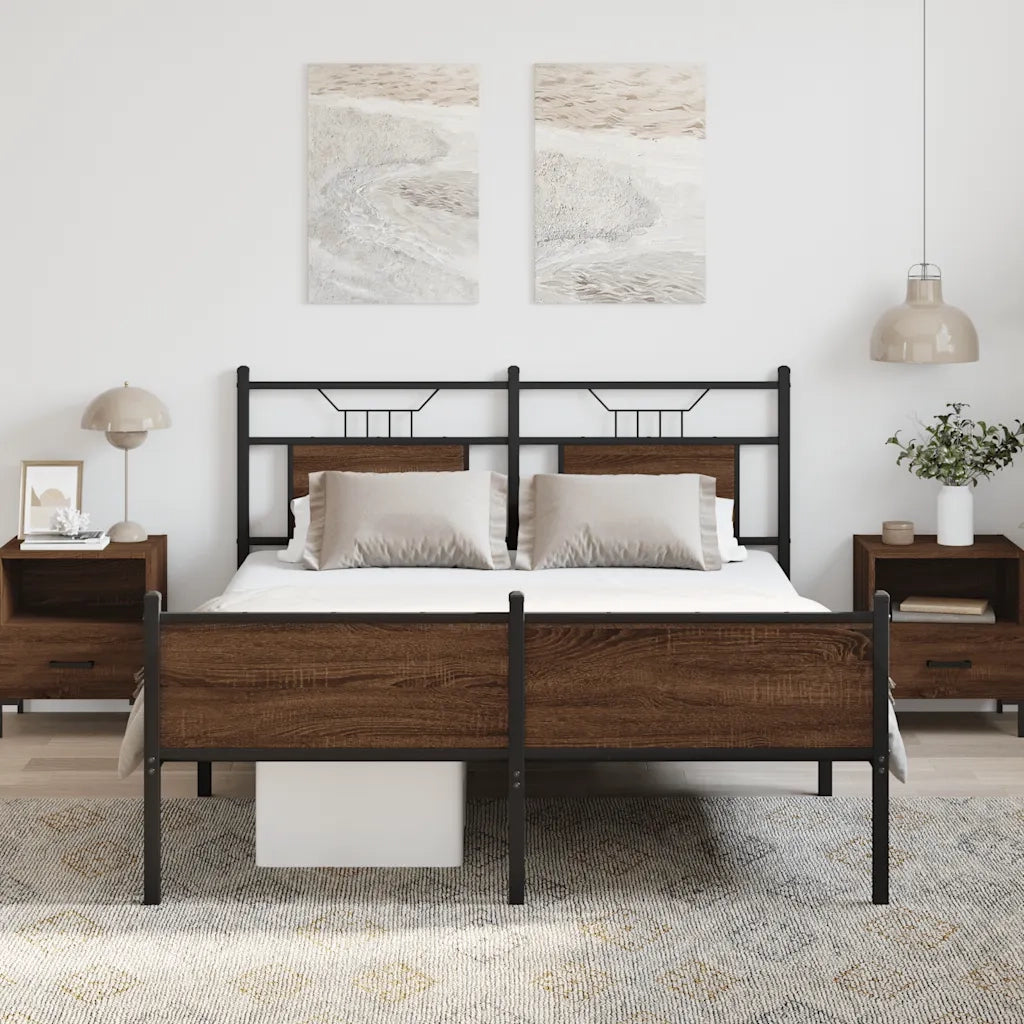 Giroletto senza Materasso Rovere Marrone 140x190 cm Truciolato