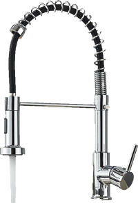 Bernd | Rubinetto cucina gastronomia restaurante cromato con molla|flessibile in acciaio inossidabile|Il miscelatore può essere Alta pressione 2 porte