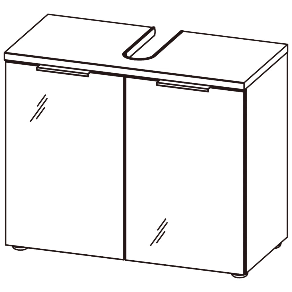 Germania Mobile Sottolavabo da Bagno GW-Pescara Grafite e Bianco 436470