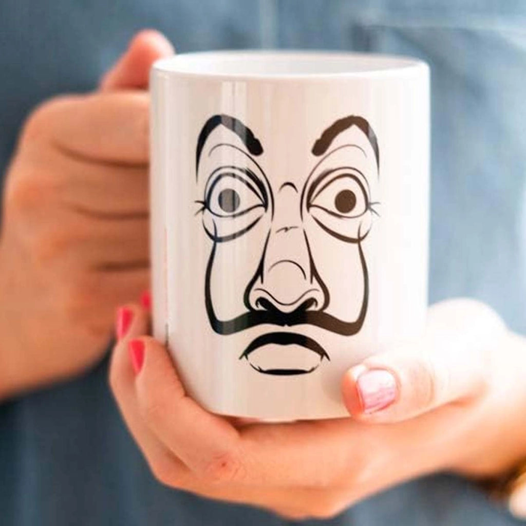 Tazza in ceramica 330 ml Collezione La Casa De Papel Solido Lavabile Bianco Inny