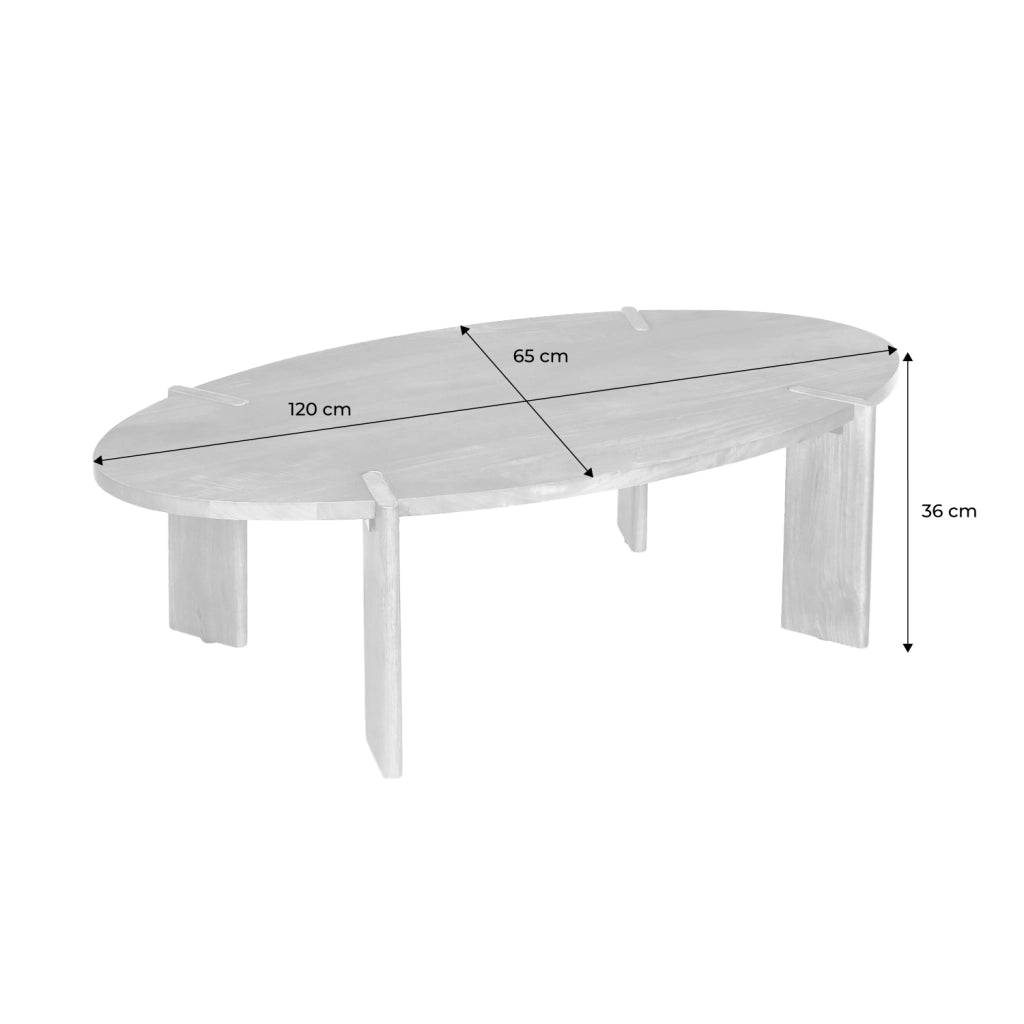 Tavolino ovale in legno di mango massiccio 120 cm i sweeek