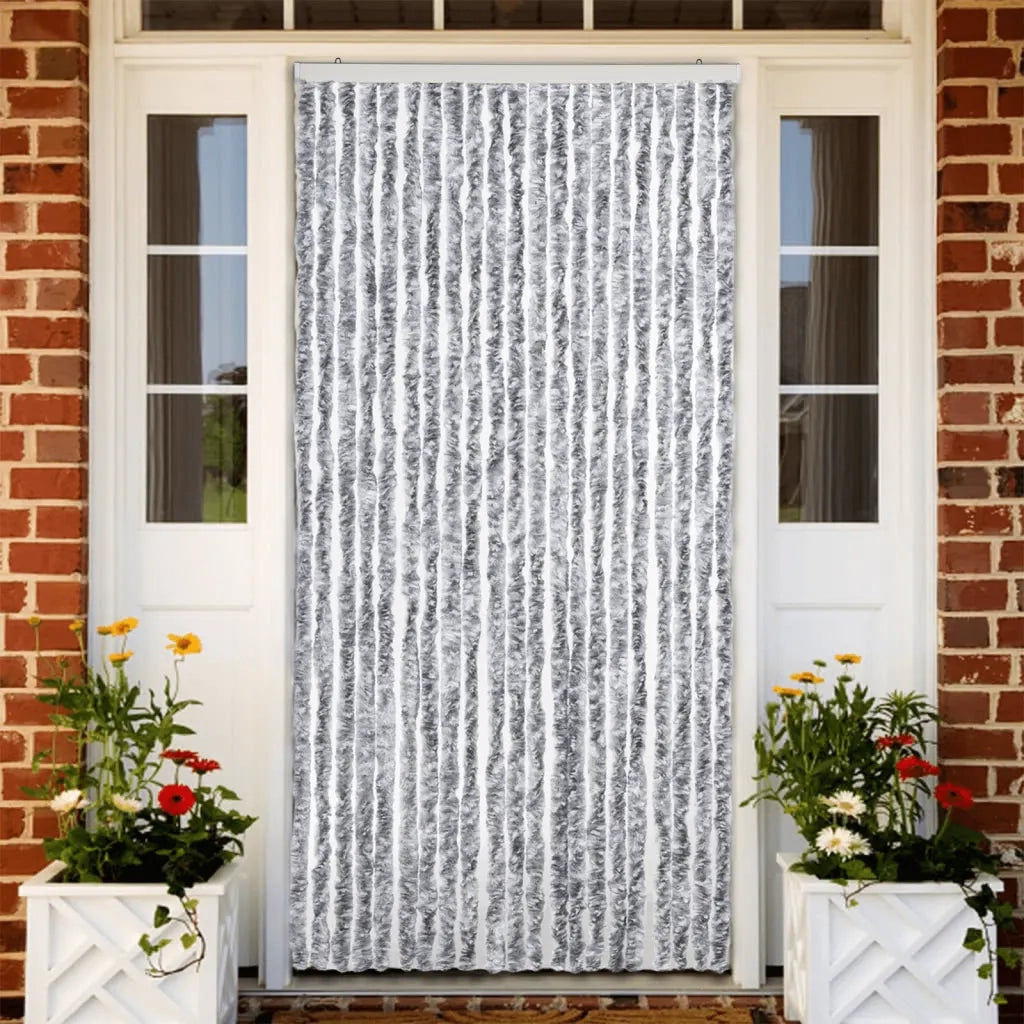 Zanzariera Bianco e Grigio 90x200 cm Ciniglia CFW3687811