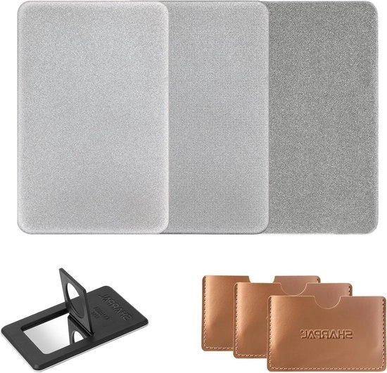 Pietra di Affilatura per Coltelli da Credito - Coarse Fine Extra Fine - Utensile Affilatore per Casa e Giardino (3-Pack)
