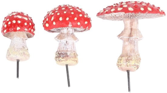 Miniature Fungine - Luminosi - Decorazione di Giardino - Rosso - Ornamenti Esterni - Atmosfera Incantata - Adatto per Giardino e Balcone
