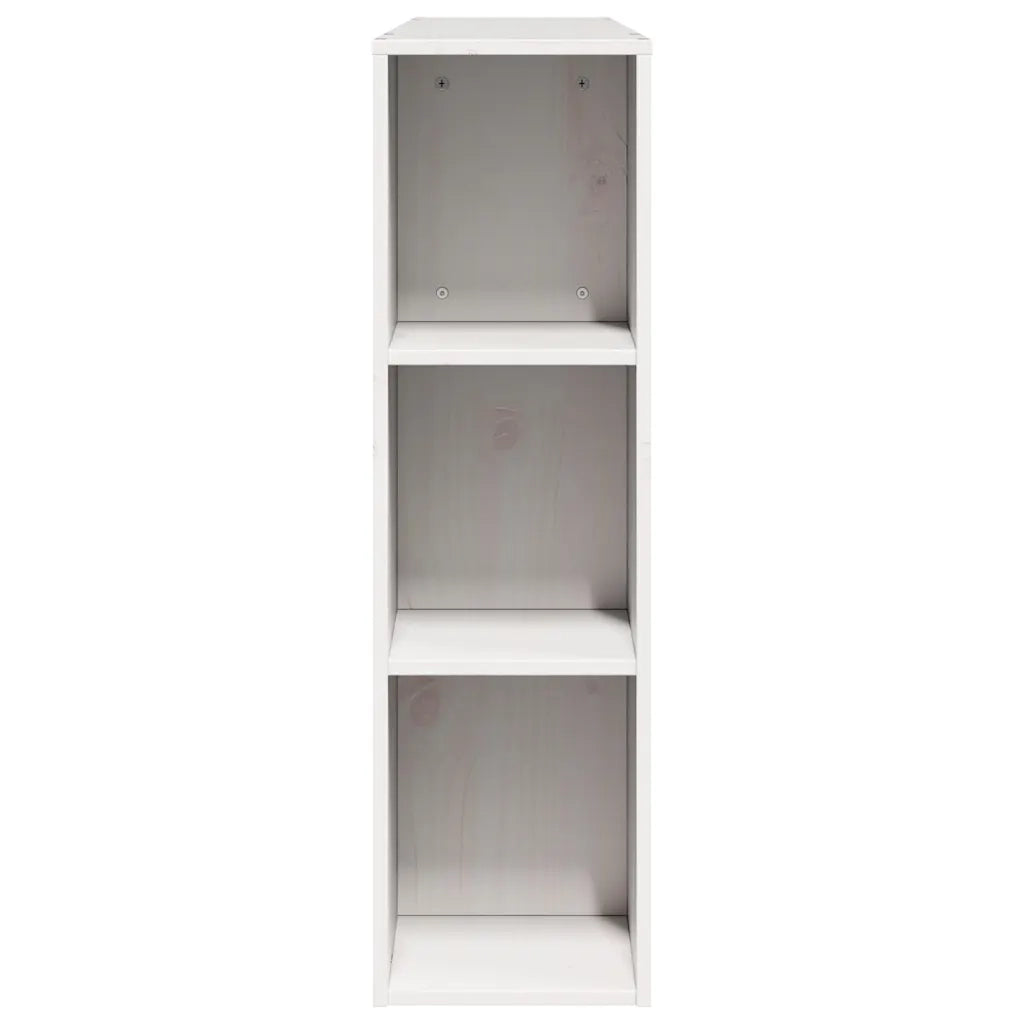 Testiera con Ripiani Bianca 140 cm in Legno Massello di Pino