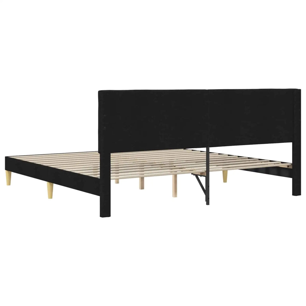 Struttura del letto con testiera Nero 180 x 200 cm Tessuto 42027811
