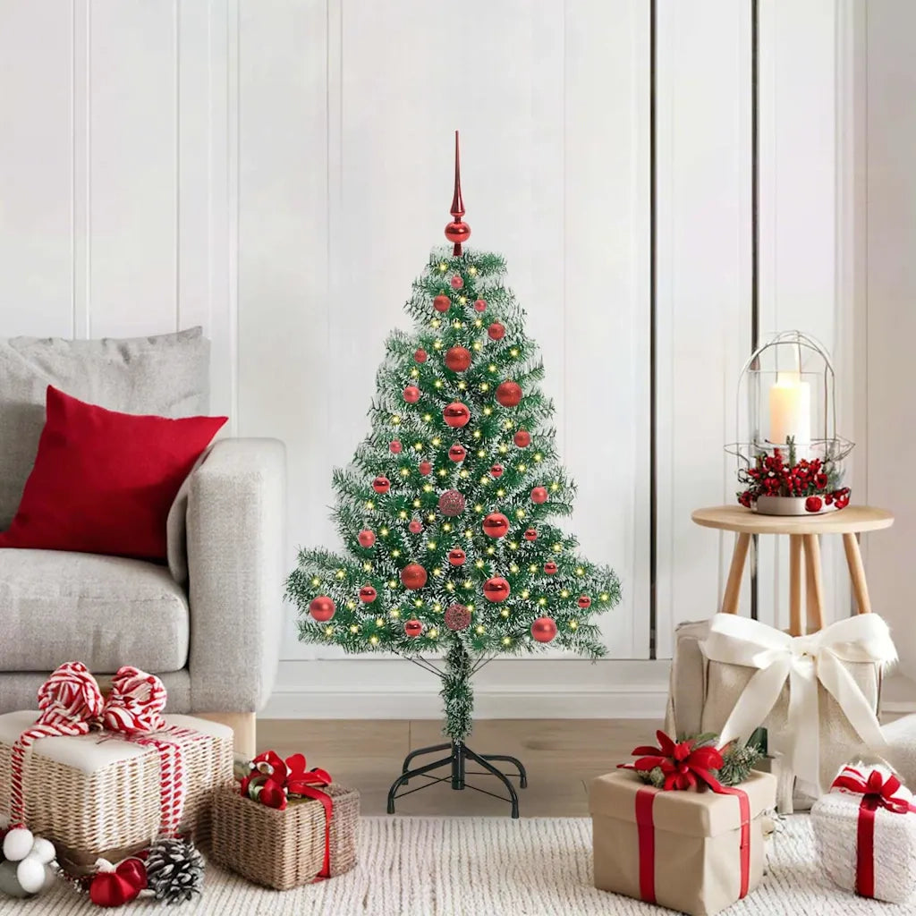 Albero di Natale Artificiale Imbiancato con Luci LED 120 cm 3396797
