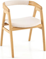 Poltrona Relax da Soggiorno, Poltrona in Bambù con Schienale Curvato, Cuscino per Seduta, Sedia Relax per Soggiorno Camera da Letto Ufficio, Portata 150 kg