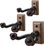 Supporto per chitarra da parete in legno di noce nero - supporto per strumenti a corda - chitarre basso - folk - ukulele - violino - mandolino - banjo - pacchi da 3 supporti per chitarra da parete