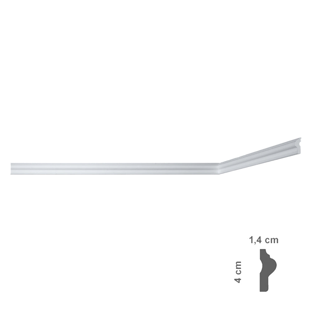 cornice decorativa per soffitto mod. i709 - mm 14 x  40 cod:ferx.913142nlm