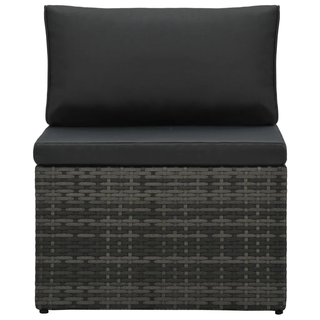 Set Divani da Giardino 5 pz con Cuscini in Polyrattan Grigio cod mxl 35550