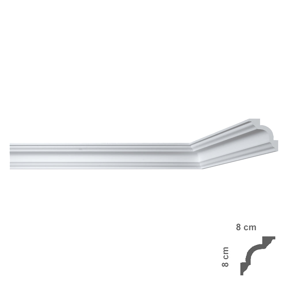cornice decorativa per soffitto mod. i780 - mm. 80x80 cod:ferx.913157nlm