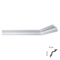 cornice decorativa per soffitto mod. i780 - mm. 80x80 cod:ferx.913157nlm