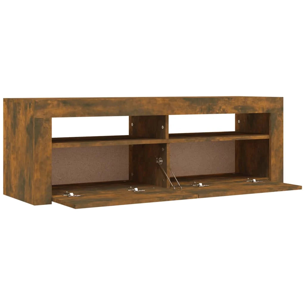 Mobile TV multimediale scaffale TV credenza mobile TV per sala da pranzo soggiorno camera da letto con luci a LED rovere affumicato 120 x 35 x 40 cm marrone 02_0026715