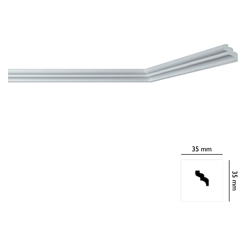 cornice decorativa per soffitto mod. i735 - mm 35 x  35 cod:ferx.913126nlm