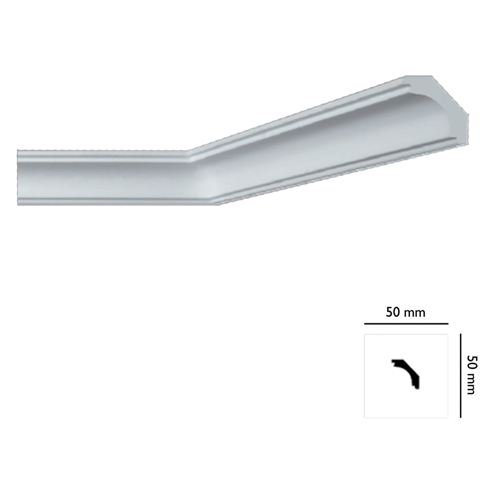 cornice decorativa per soffitto mod. i707 - mm. 50x50 cod:ferx.913128nlm