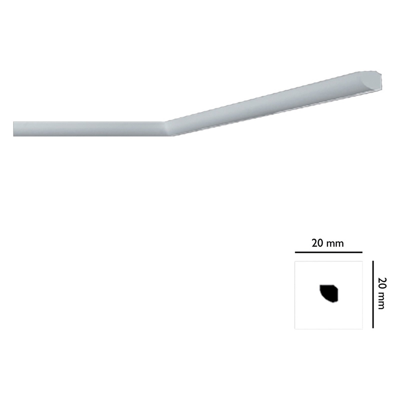 cornice decorativa per soffitto mod. i715 - mm. 20x20 cod:ferx.913134nlm