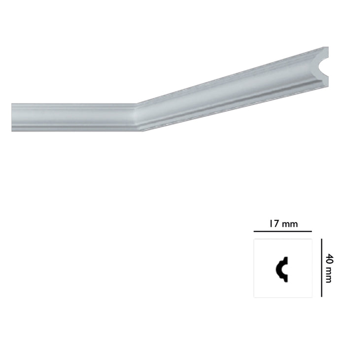 cornice decorativa per soffitto mod. i745 - mm 17 x  40 cod:ferx.913124nlm