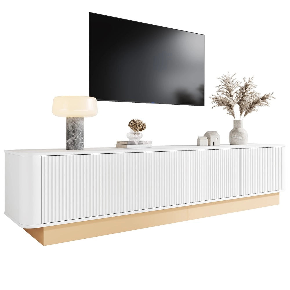 Mobile TV 200 cm ¨C Xylo ¨C Legno MDF, 4 Ante, Soggiorno, Bianco