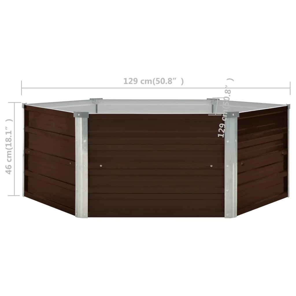 Fioriera rialzata marrone 129 x 129 x 46 cm acciaio zincato 02_0000858