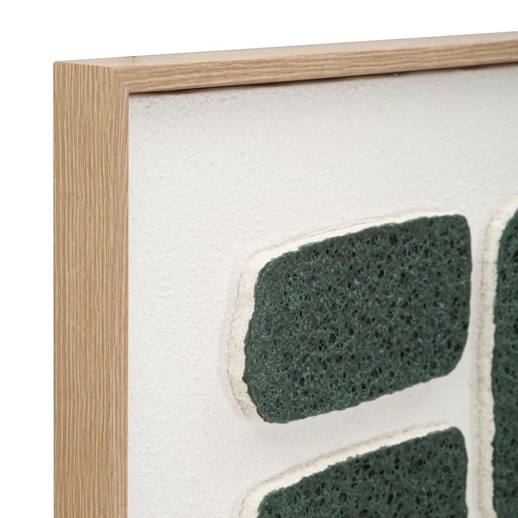 Bamase, Quadro Effetto Rilievo e Texture Materica, 60x80h cm Verde