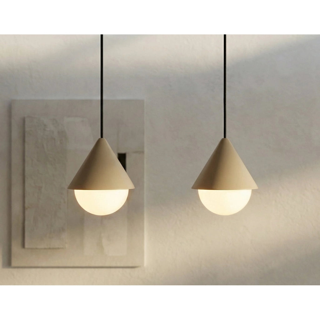 Lampada a sospensione Giro in acciaio nero e vetro