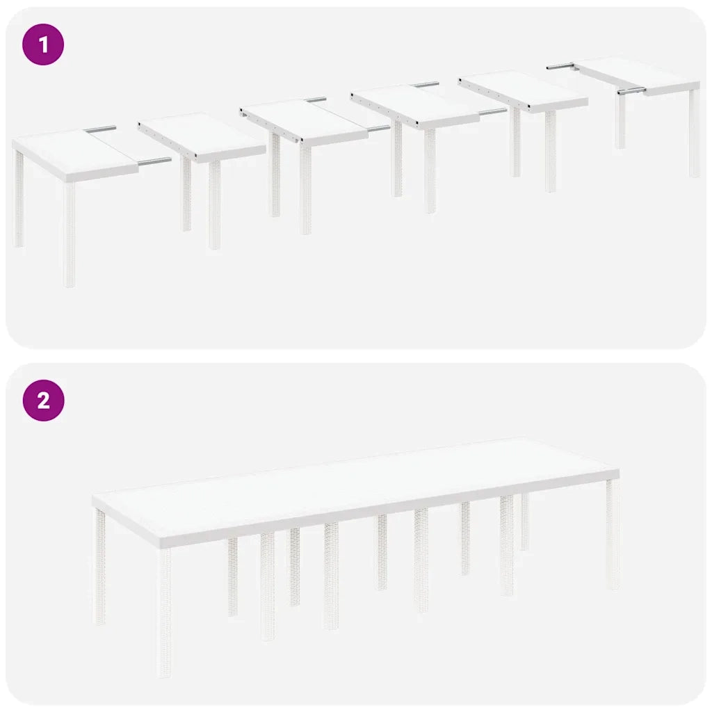 Set da Pranzo per Giardino 13 pcs Bianco e Grigio chiaro 3378623