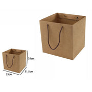 Trade Shop - Busta Buste Borsa Da Regalo Marrone 33 X 31,5 X 35 Cm Con Manici In Corda 69252 -
