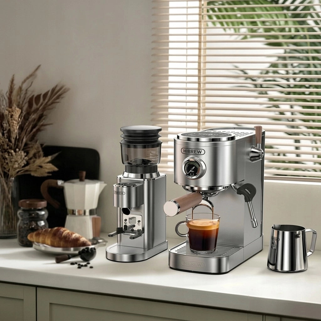 Macchina Espresso Semiautomatica HiBREW H13 con Cold Brew, 3 Livelli Vapore e Touch Control