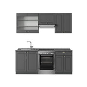 Cucina componibile Fame-Line Oro-antracite rustico/Antracite 200 cm, PL Antracite Vicco