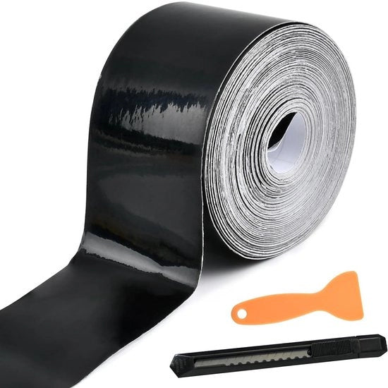 Kit di rivestimento in vinile 3 pezzi - 15cm x 5m - Autoadesivo - Anticraspo - Protezione per parafanghi - Finishing lucido - Vinile per auto