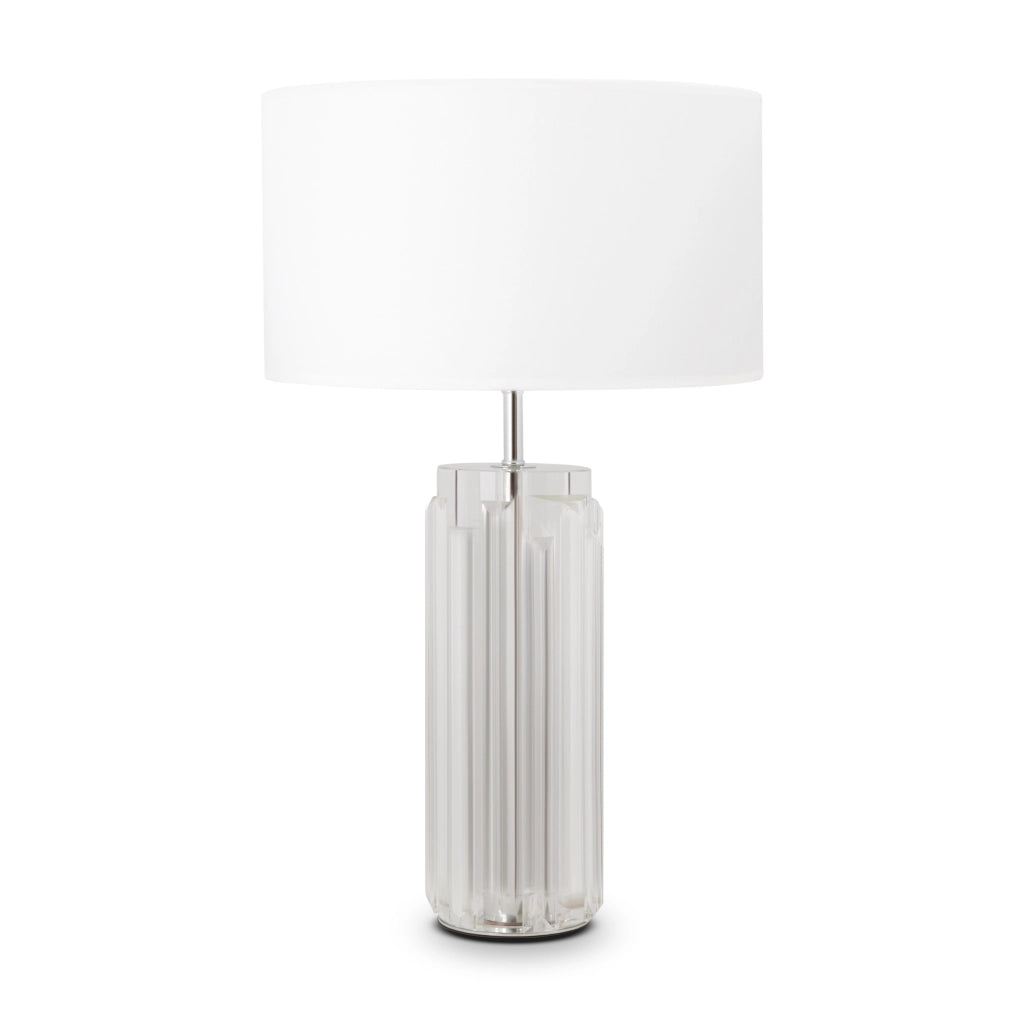 Maytoni Lampada da tavolo moderna Muse 1 luce E27 cromo metallo tessuto