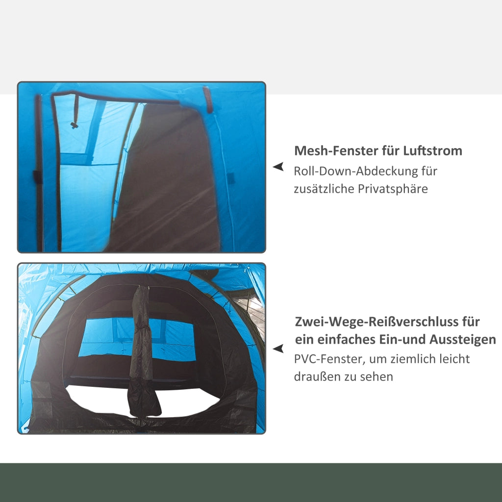 TENDA DA CAMPEGGIO 2 camere 475x264x172 cm Blu Poliestere