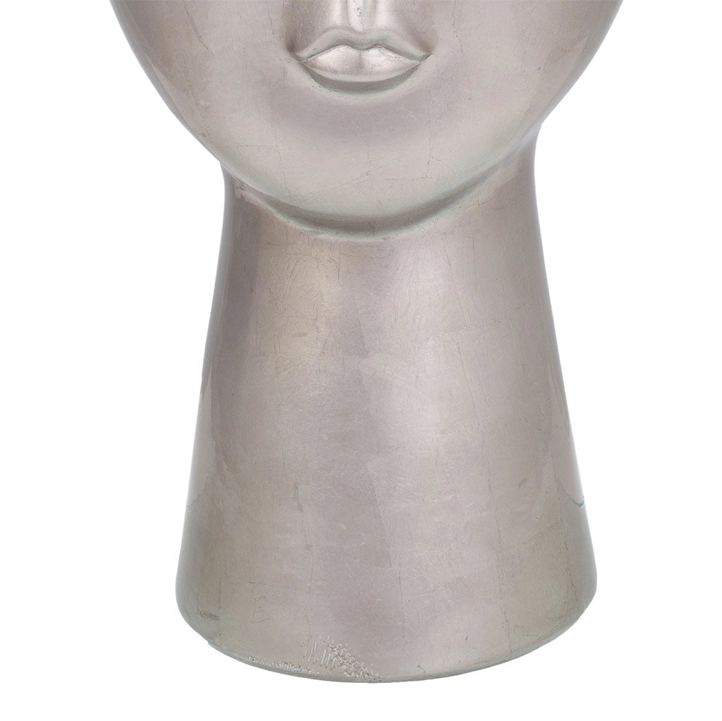 Figura viso in ceramica grigia 25,5x25,5x52h