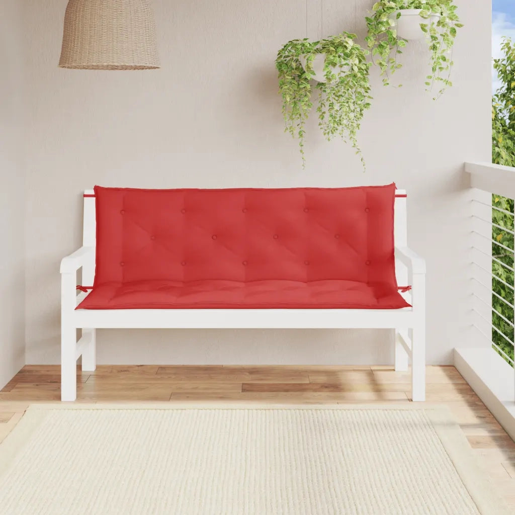 Cuscini per Panca 2 pz-Set di 2 Cuscini per panchina Rossi 150x50x7 cm in Tessuto Oxford