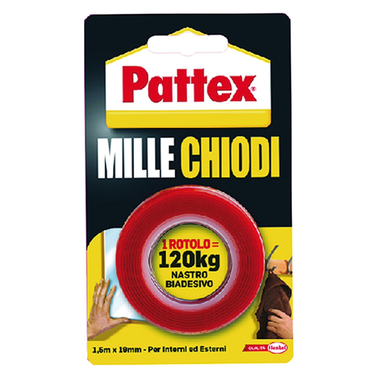 12blister nastro biadesivo 'millechiodi' mm 19 x 1,5 mt cod:ferx.9000630nlm