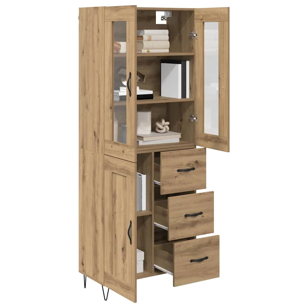 Credenza con Cassetto-Buffet-Armadio da cucina Rovere artigianale 69,5 x 34 x 180 cm 342476