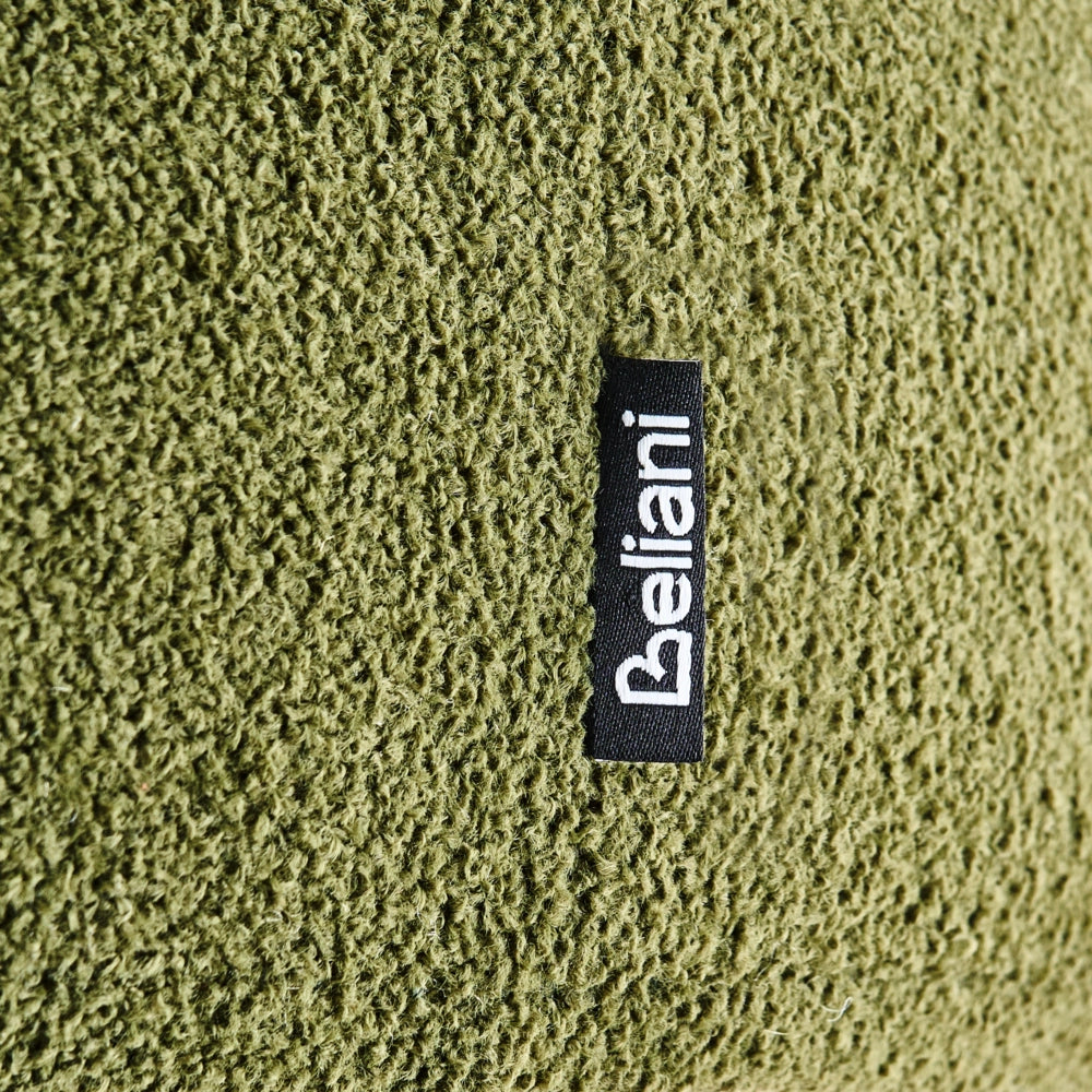 Sgabello imbottito moderno in bouclé verde panca da letto sgabello