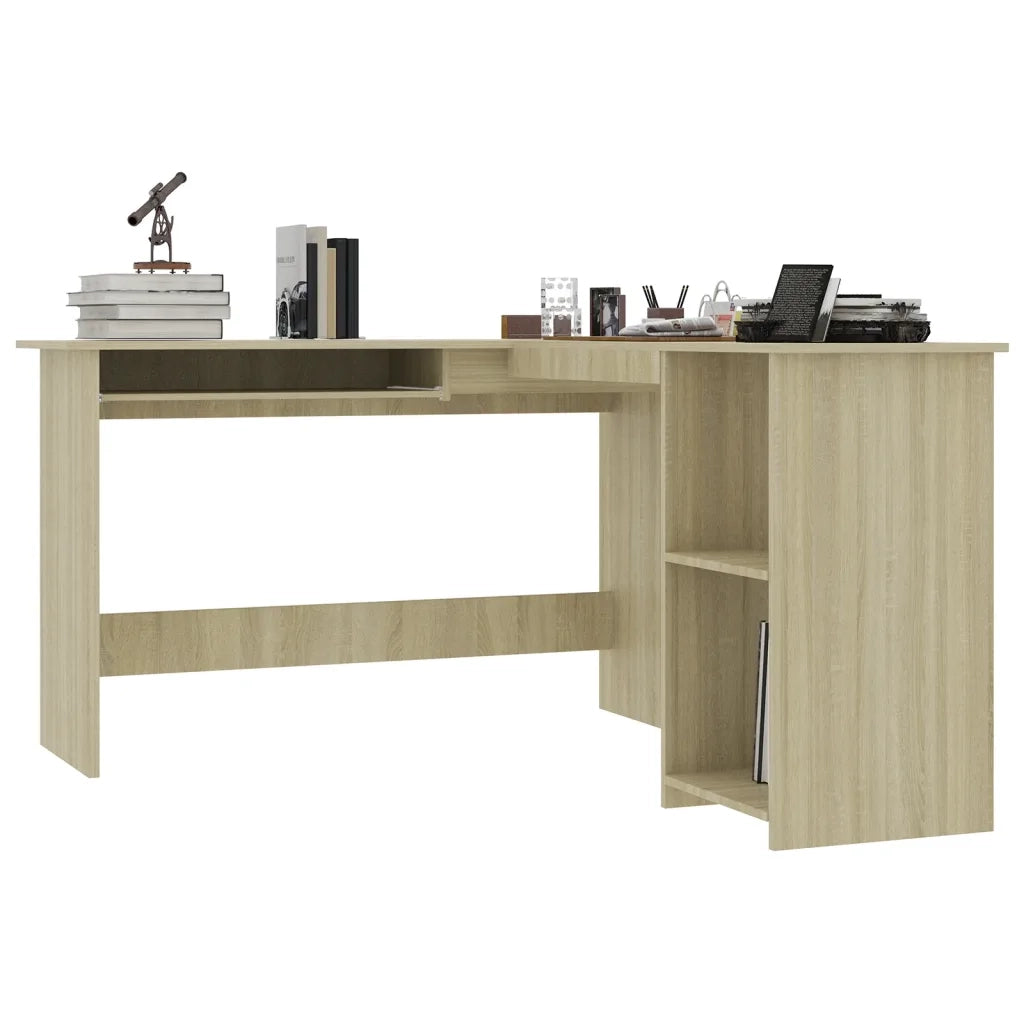 Scrivania Angolare a L Rovere Sonoma 120x140x75cm Multistrato 800750